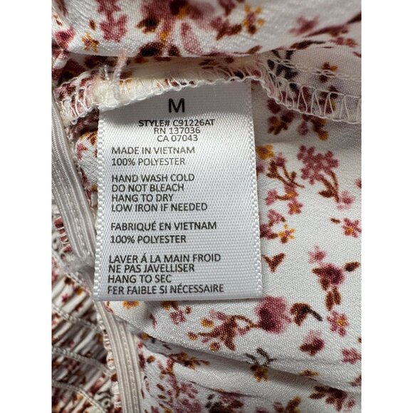 Paper Crane Smocked Sleeveless Top Skirt Size Medium Two Piece Set Print Pink NW - Picture 6 of 11